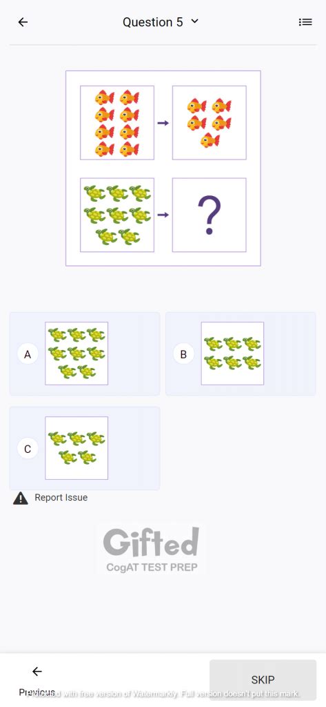 sample cogat questions grade 1